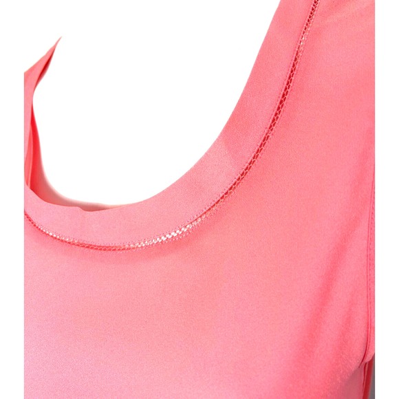 NWT French Connection Top Round Neck Sleeveless Chiffon Apricot Size Medium - Picture 4 of 11